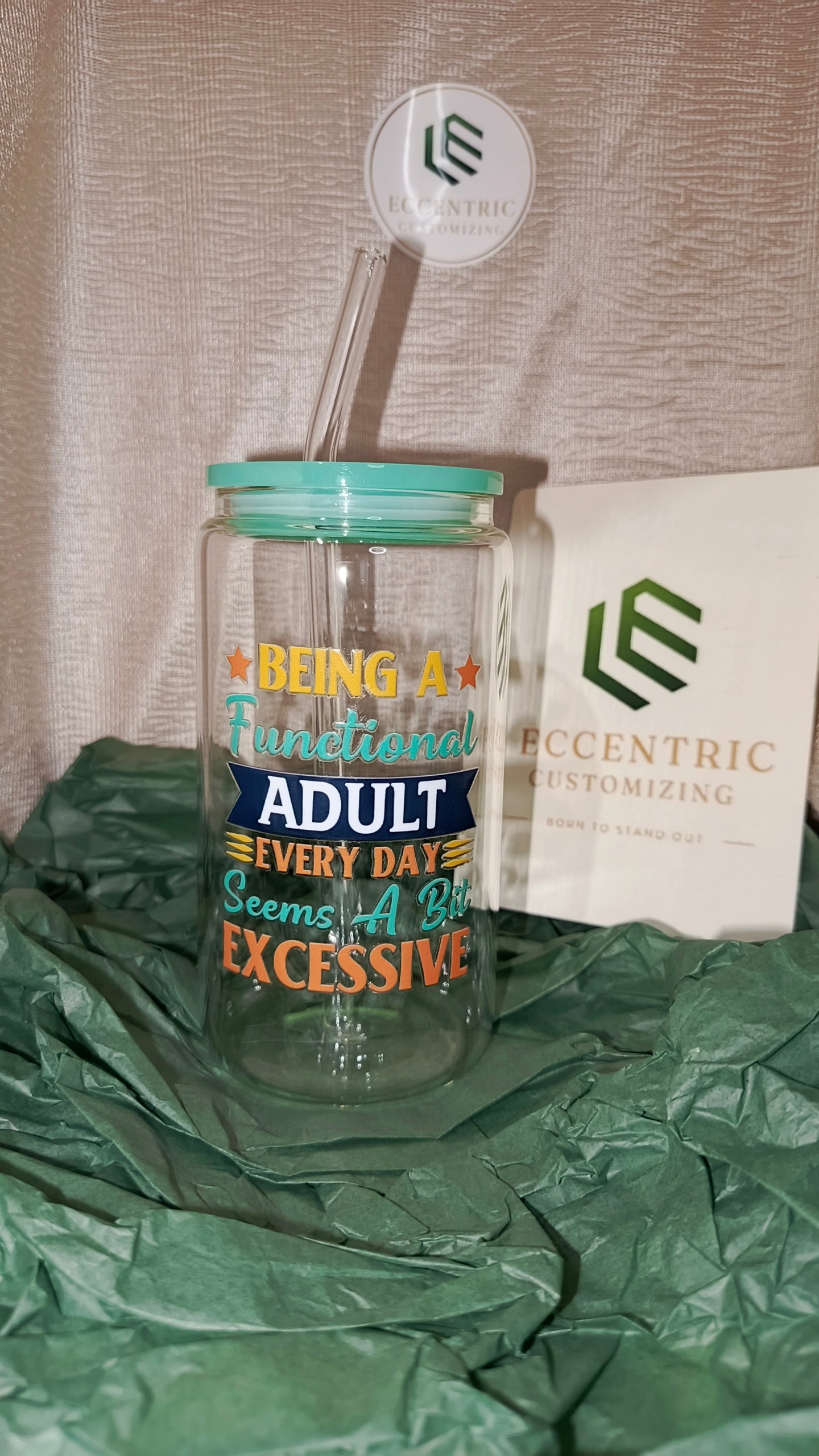 Being a Functional Adult Every Day Seems Excessive — Custom Glass Can Cup