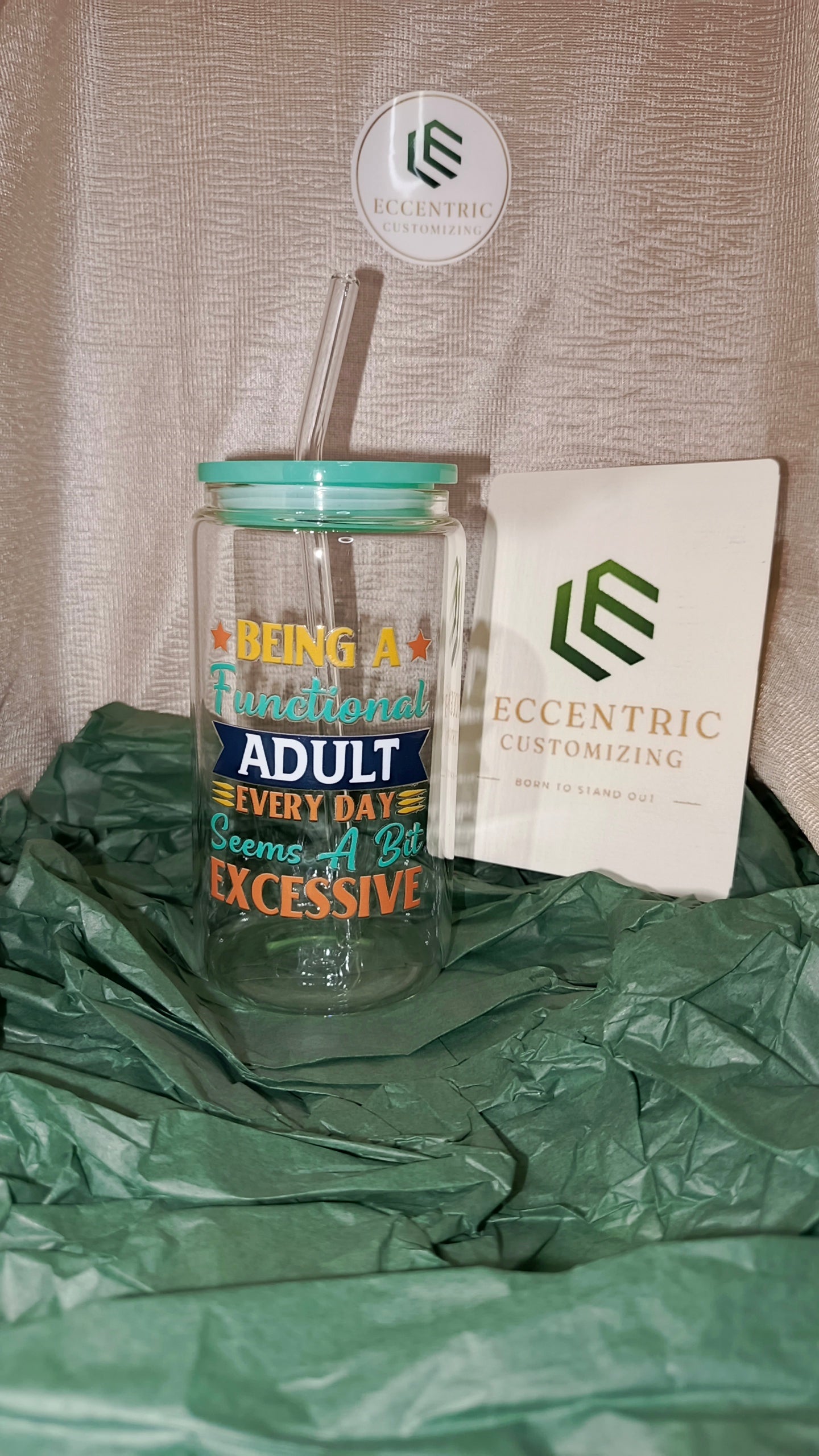 Being a Functional Adult Every Day Seems Excessive — Custom Glass Can Cup