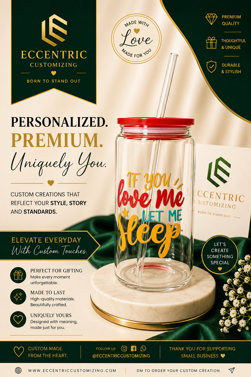 “If You Love Me, Let Me Sleep” Funny Glass Can